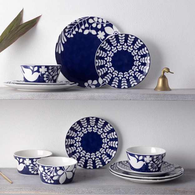 Noritake Bluefjord Dinner Set 12pc Blue | Kitchen Warehouse